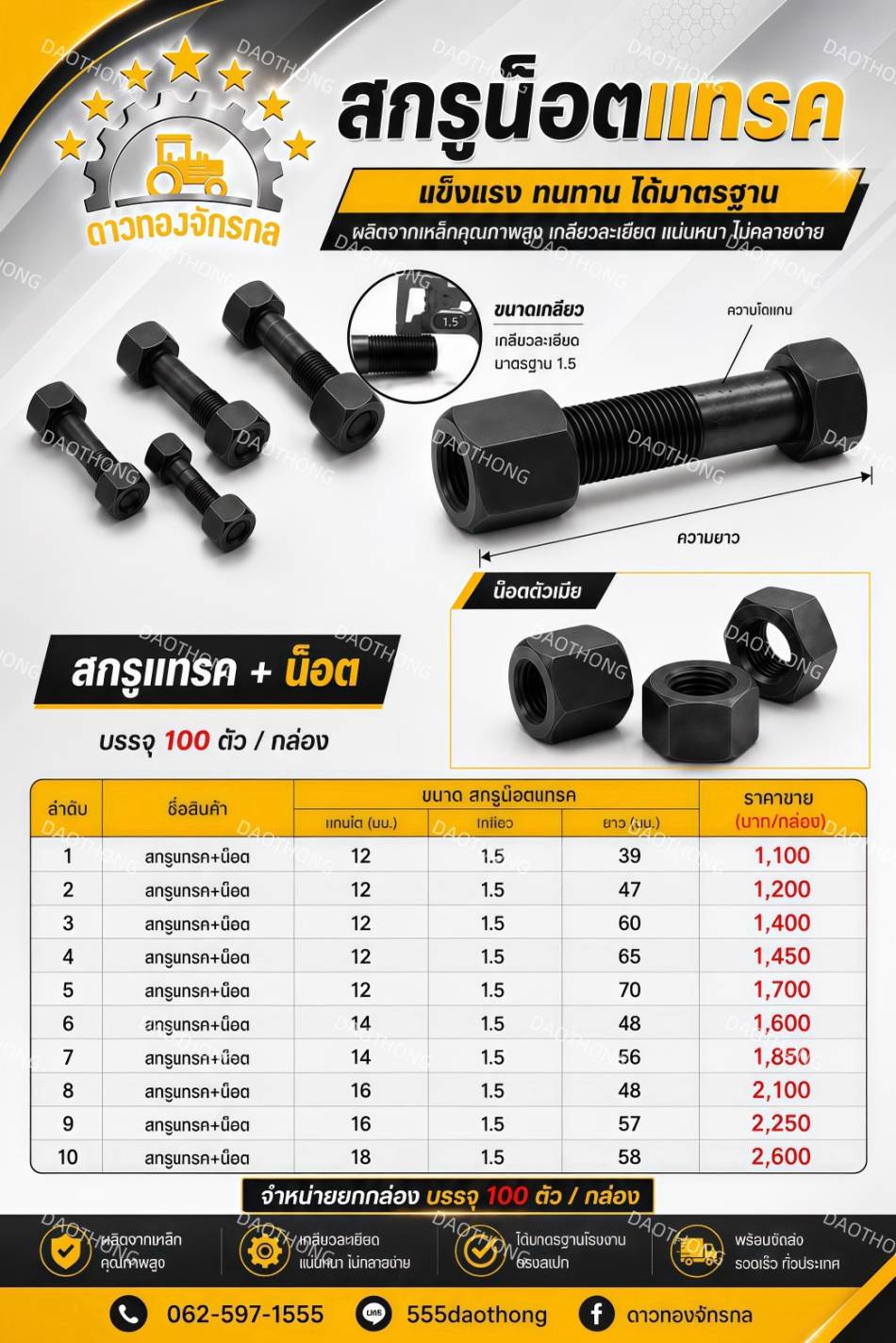 Screw track + nut