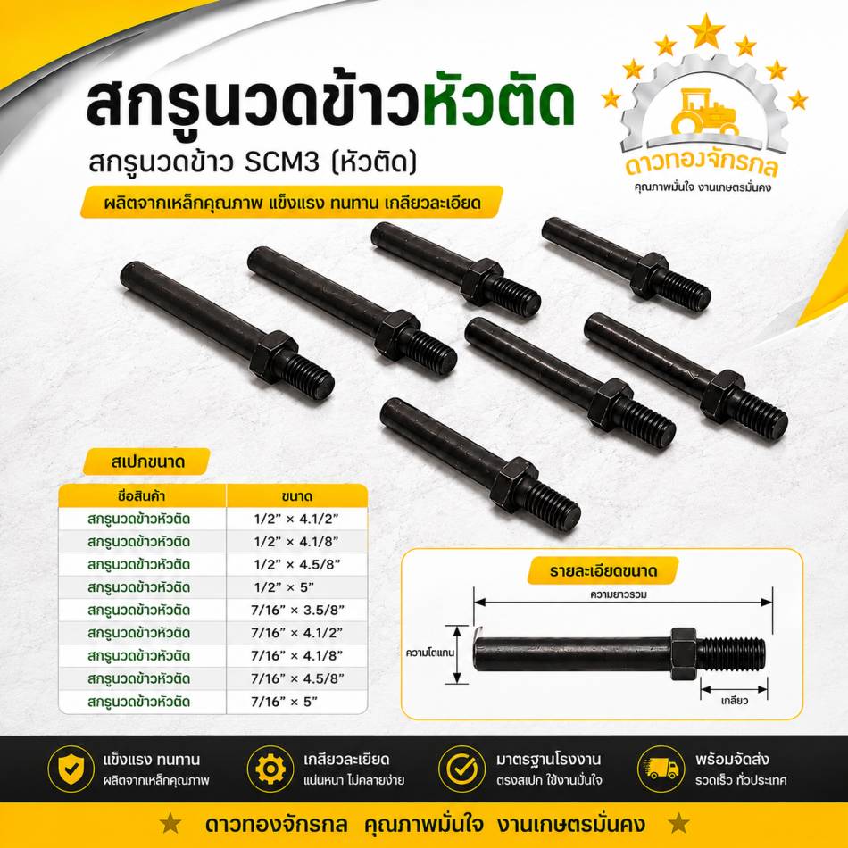 Head threshing screw